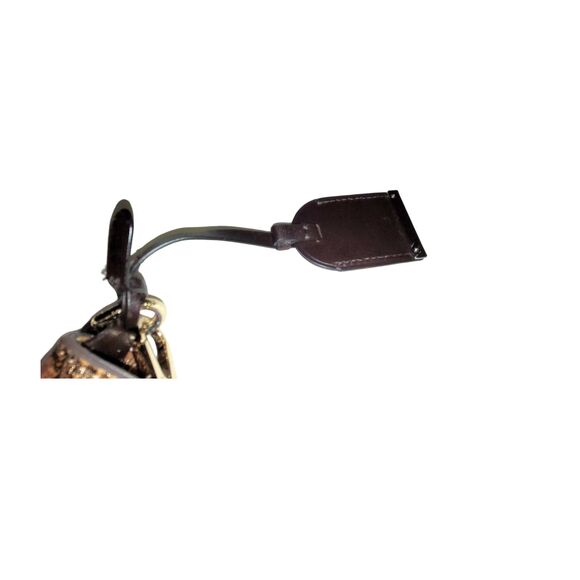 Cole Haan Metallic Brown Leather Double Handled  Satchel Shoulder Bag-Preowned - Picture 16 of 16